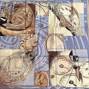 Cartier Silk Watch Design Scarf, made in Italy